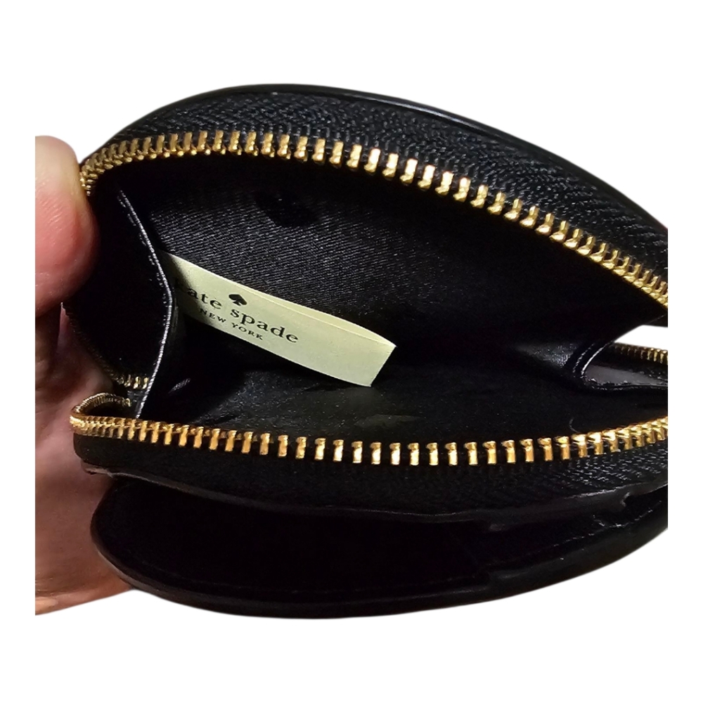 Kate Spade Black Leather Coin Pouch with Key Ring - Picture 7 of 7